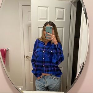 COPY - Blue BDG Flannel with Ruffle Detail